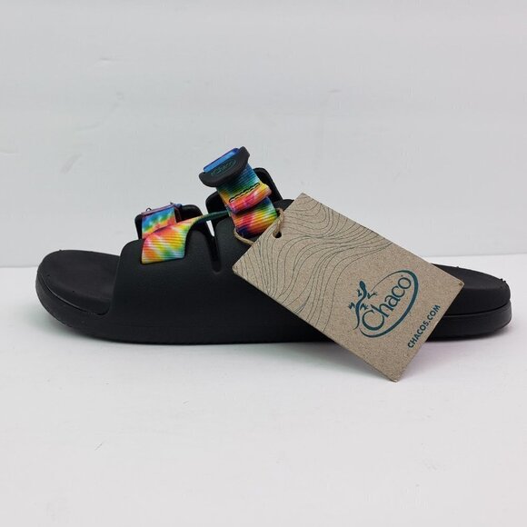NEW Chaco Chillos Kids Size 5Y Dark Tie Dye Slip On Outdoors Sport Slide Sandals - Picture 4 of 12